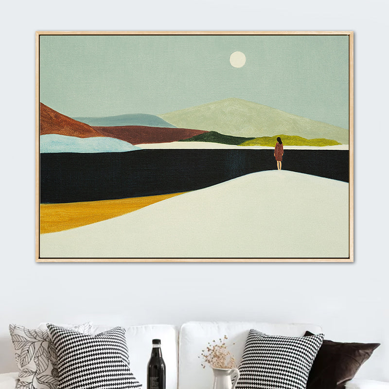 Abstract Mountain Drawing Canvas Print Minimalist Textured Wall Art in Family Room Clearhalo 'Arts' 'Canvas Art' 1765814