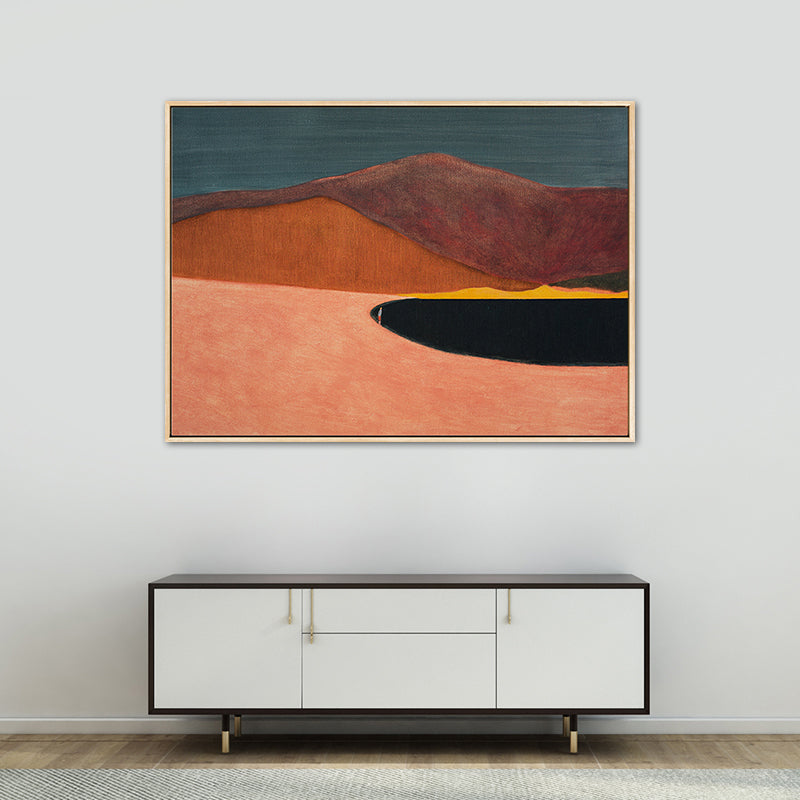 Abstract Mountain Drawing Canvas Print Minimalist Textured Wall Art in Family Room Clearhalo 'Arts' 'Canvas Art' 1765822