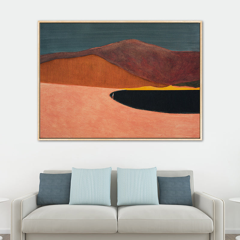 Abstract Mountain Drawing Canvas Print Minimalist Textured Wall Art in Family Room Clearhalo 'Arts' 'Canvas Art' 1765823