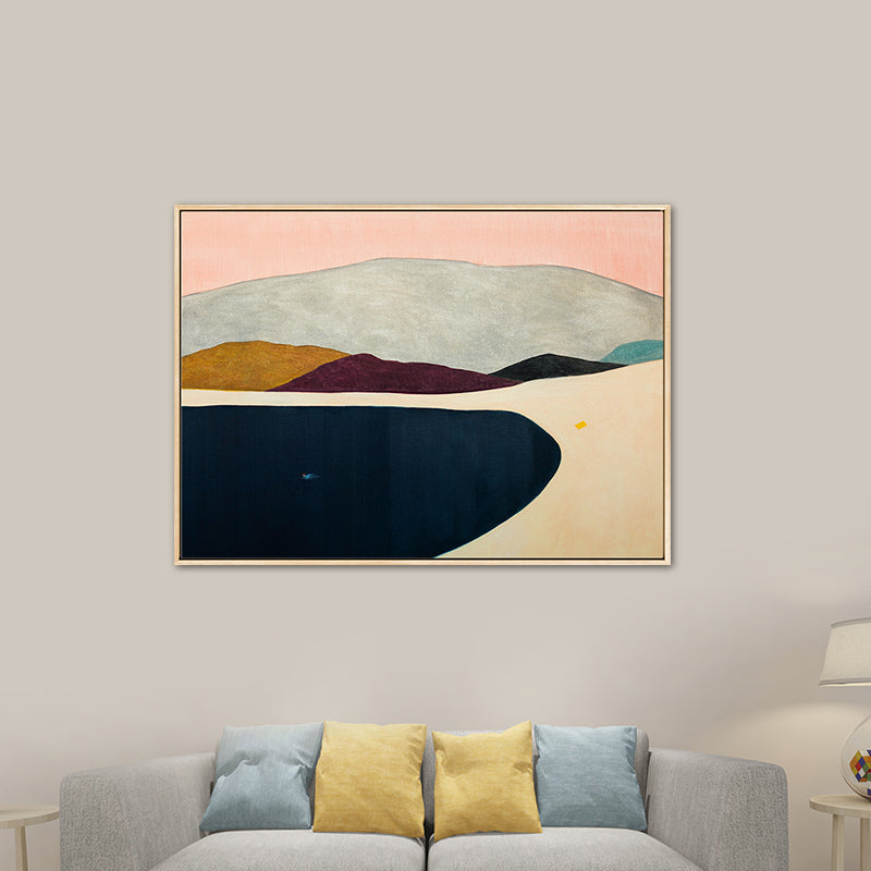 Abstract Mountain Drawing Canvas Print Minimalist Textured Wall Art in Family Room Clearhalo 'Arts' 'Canvas Art' 1765827