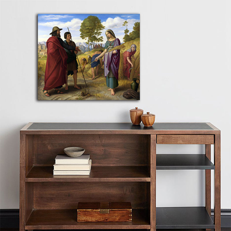 Renaissance Wall Art Print Yellow Farming Figures Painting, Multiple Sizes Options Yellow Clearhalo 'Arts' 'Canvas Art' 1765867