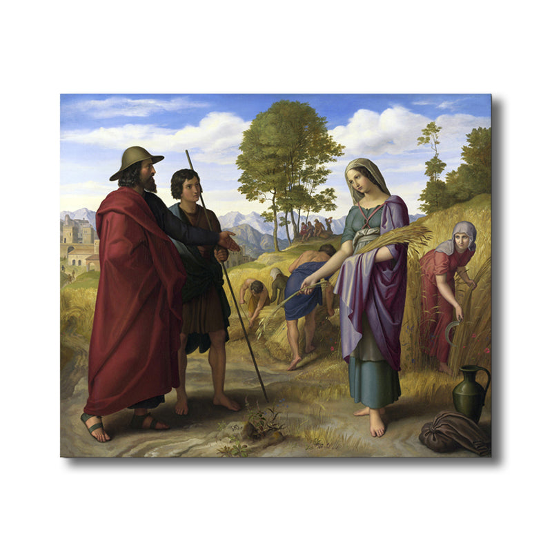 Renaissance Wall Art Print Yellow Farming Figures Painting, Multiple Sizes Options Clearhalo 'Arts' 'Canvas Art' 1765870