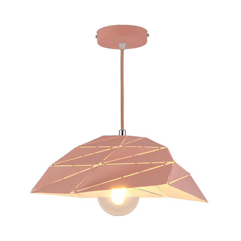 Contemporary 1 Light Ceiling Pendant Light with Metal Shade Pink/Yellow/Green Asymmetrical Hanging Lamp Kit Clearhalo 'Ceiling Lights' 'Modern Pendants' 'Modern' 'Pendant Lights' 'Pendants' Lighting' 176589