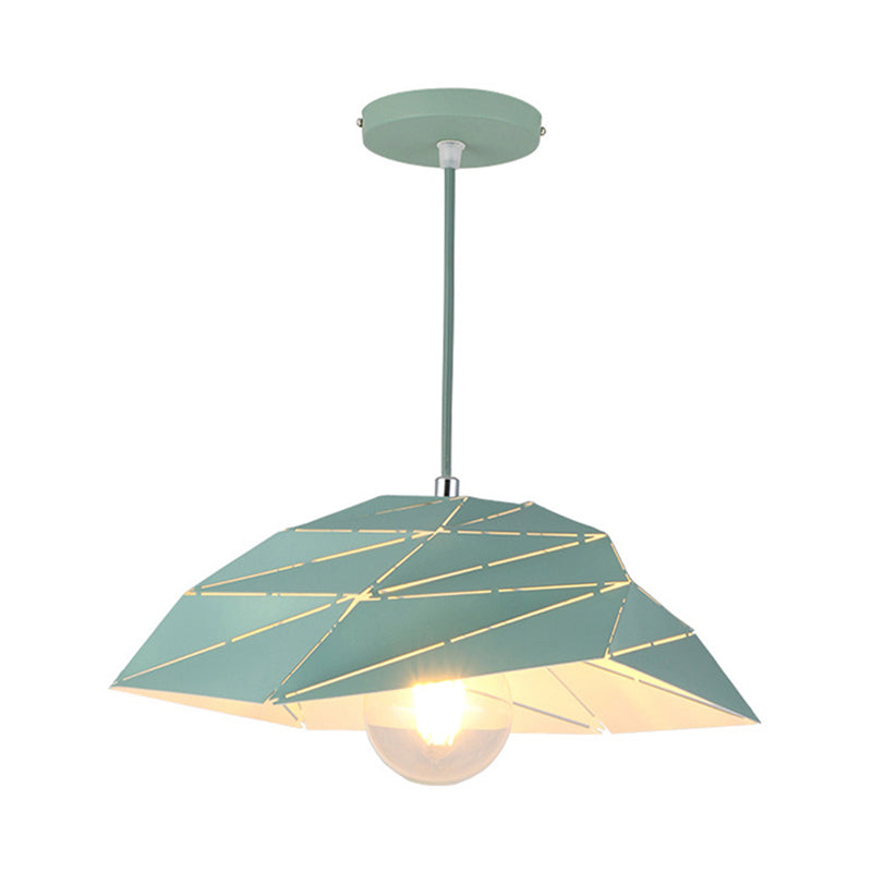 Contemporary 1 Light Ceiling Pendant Light with Metal Shade Pink/Yellow/Green Asymmetrical Hanging Lamp Kit Clearhalo 'Ceiling Lights' 'Modern Pendants' 'Modern' 'Pendant Lights' 'Pendants' Lighting' 176591