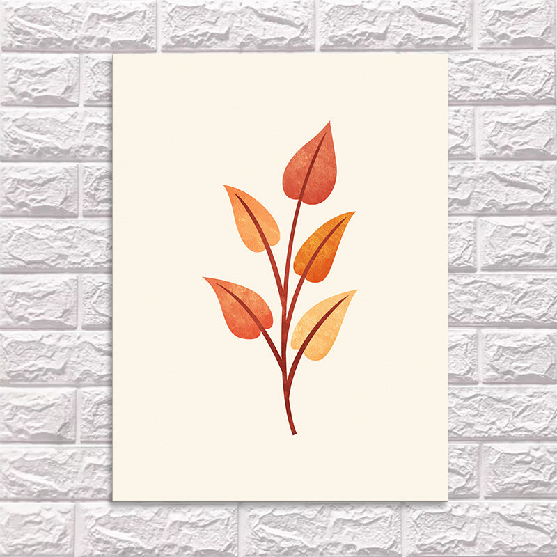 Diverting Leaves Canvas Wall Art Scandinavian Botanical Painting in Pastel Color Clearhalo 'Arts' 'Canvas Art' 1766083