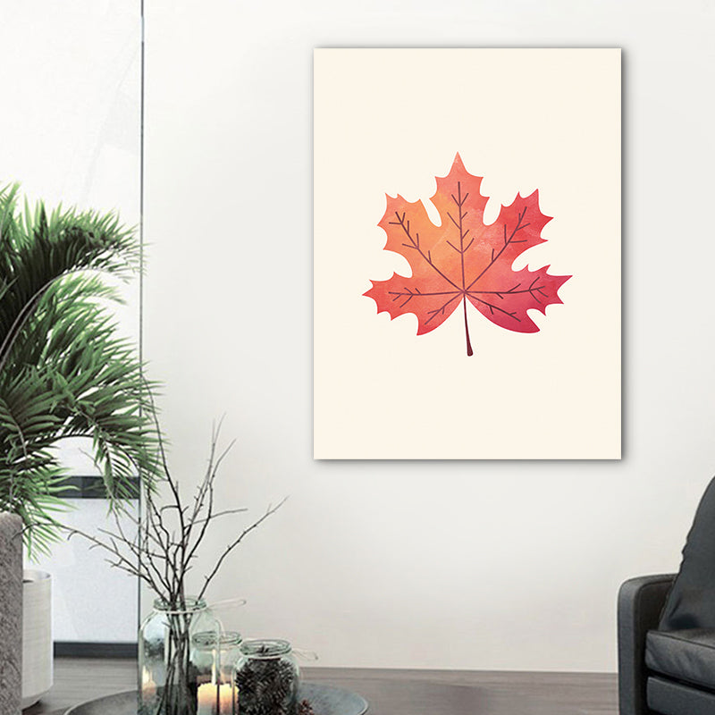 Diverting Leaves Canvas Wall Art Scandinavian Botanical Painting in Pastel Color Clearhalo 'Arts' 'Canvas Art' 1766094