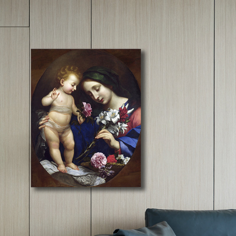 Religious Maiden Painting Soft Color Canvas Wall Art Print Textured, Multiple Sizes Clearhalo 'Arts' 'Canvas Art' 1766233