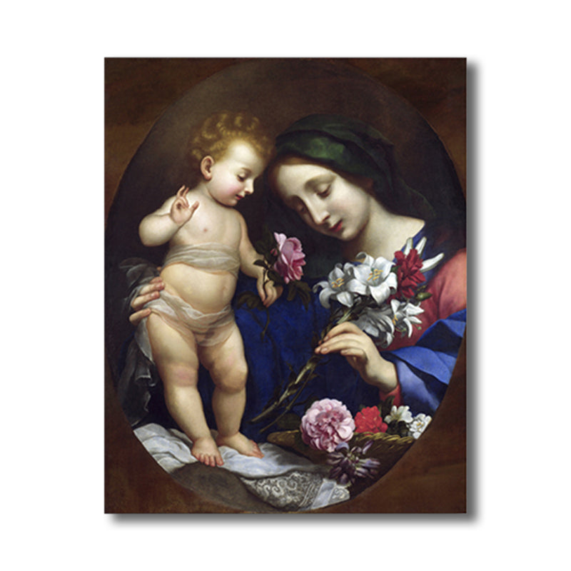 Religious Maiden Painting Soft Color Canvas Wall Art Print Textured, Multiple Sizes Clearhalo 'Arts' 'Canvas Art' 1766235