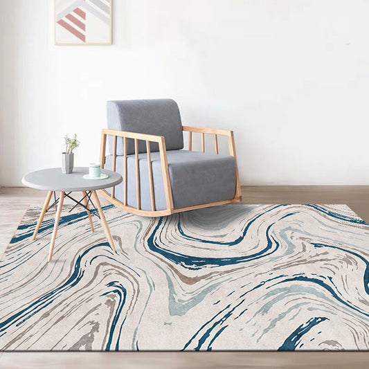 Stylish Modernism Rug Multicolor Watercolor and Swirl Striped Pattern Rug Pet Friendly Anti-Slip Washable Area Rug for Decoration Beige Clearhalo 'Area Rug' 'Modern' 'Rugs' Rug' 1766297