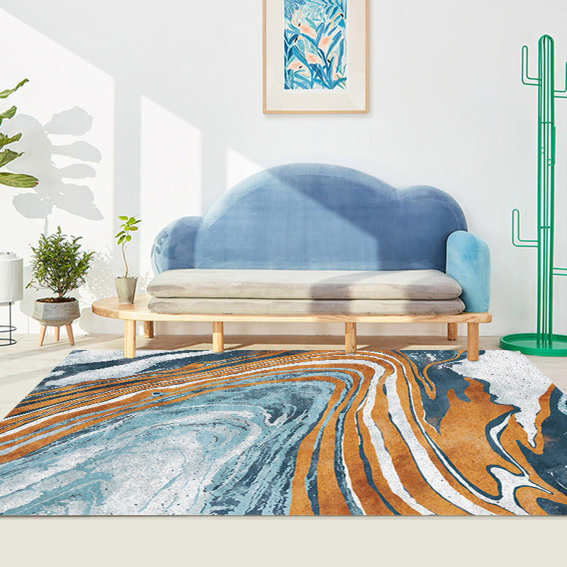 Stylish Modernism Rug Multicolor Watercolor and Swirl Striped Pattern Rug Pet Friendly Anti-Slip Washable Area Rug for Decoration Clearhalo 'Area Rug' 'Modern' 'Rugs' Rug' 1766309