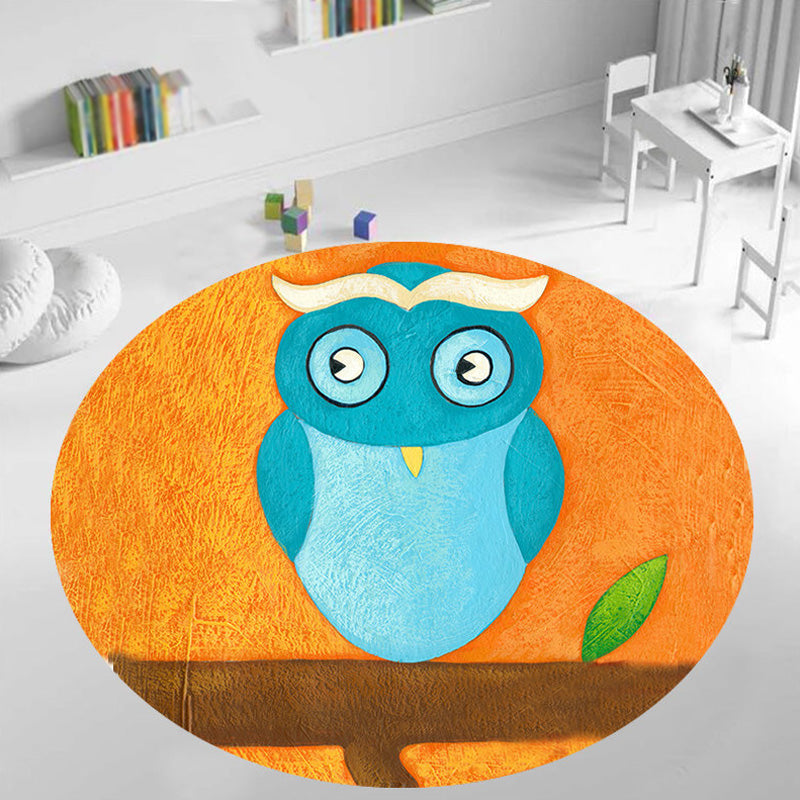 Unique Multicolor Kids Rug Polyester Animal Pattern Rug Washable Pet Friendly Non-Slip Carpet for Nursery Orange Clearhalo 'Area Rug' 'Rug' 1766337