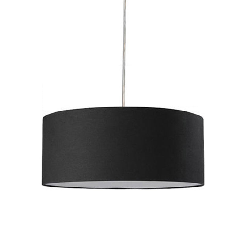 Drum Pendant Light Fixture Minimalism Fabric Black LED Hanging Ceiling Light, 12"/16"/19.5" Dia Clearhalo 'Ceiling Lights' 'Modern Pendants' 'Modern' 'Pendant Lights' 'Pendants' Lighting' 176635