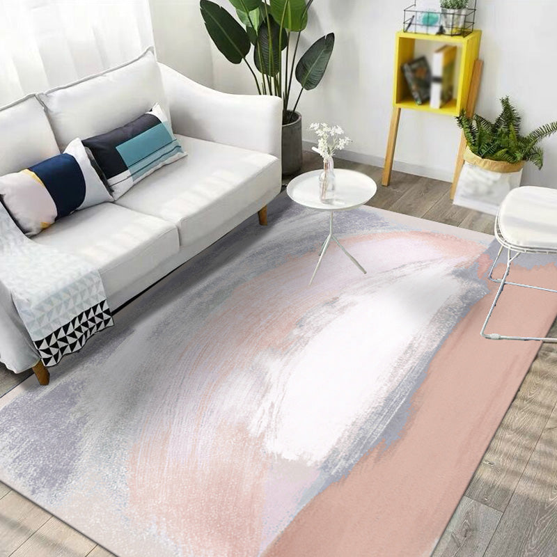 Unique Multicolor Modernist Rug Polyester Brushstroke Pattern Rug Washable Pet Friendly Non-Slip Carpet for Living Room Pink Clearhalo 'Area Rug' 'Modern' 'Rugs' Rug' 1766437