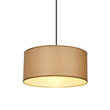 Drum Pendant Light Fixture Simple Fabric Beige LED Hanging Ceiling Light, 12"/16"/19.5" Dia Clearhalo 'Ceiling Lights' 'Modern Pendants' 'Modern' 'Pendant Lights' 'Pendants' Lighting' 176647