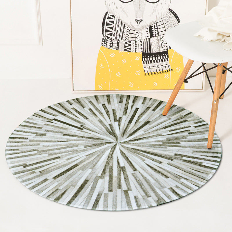 Funky Radial Pattern Rug Grey and Silver Modernism Rug Polyester Washable Pet Friendly Anti-Slip Carpet for Living Room Light Green Clearhalo 'Area Rug' 'Modern' 'Rugs' Rug' 1766522