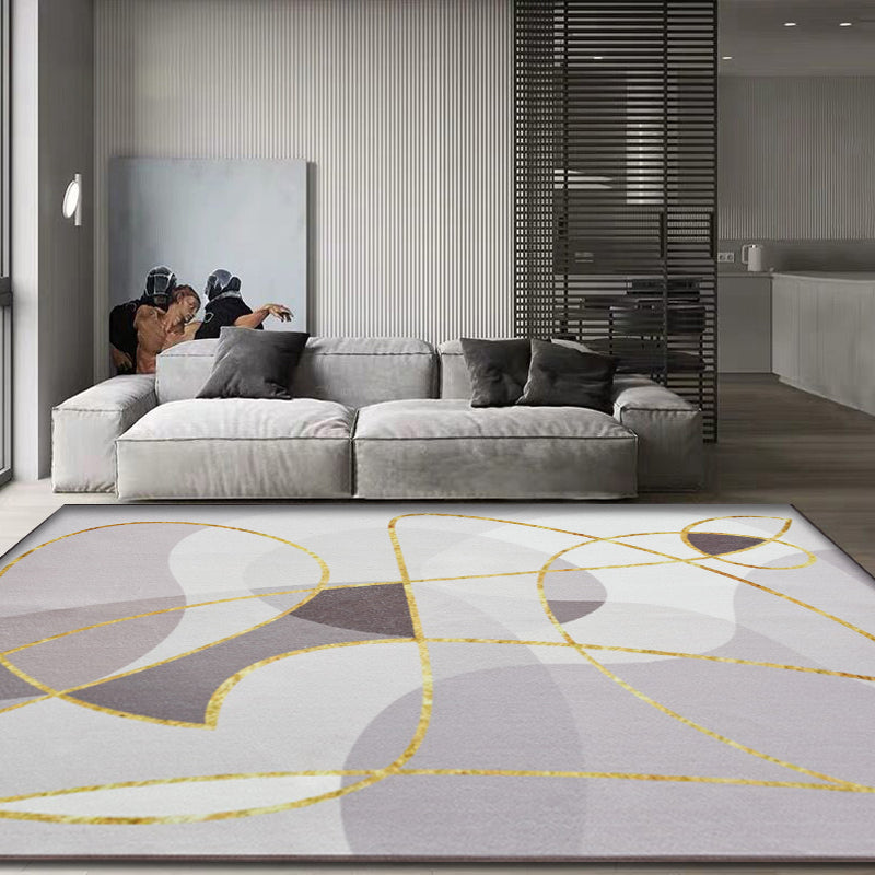 Novelty Abstract Rug Grey and Khaki Polyester Rug Washable Pet Friendly Non-Slip Area Rug for Living Room Clearhalo 'Area Rug' 'Modern' 'Rugs' Rug' 1766524