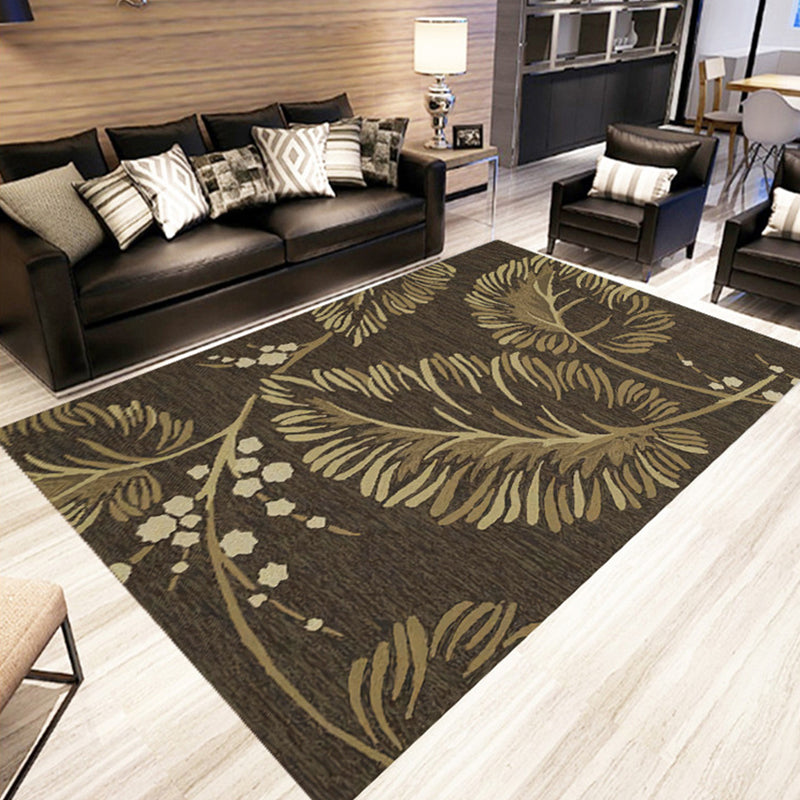 Novelty Leaf Pattern Rug Green and Grey Polyester Rug Washable Pet Friendly Non-Slip Area Rug for Living Room Coffee Clearhalo 'Area Rug' 'Modern' 'Rugs' Rug' 1766588