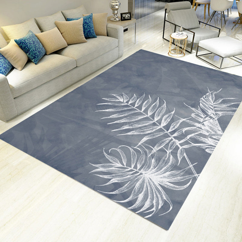 Novelty Leaf Pattern Rug Green and Grey Polyester Rug Washable Pet Friendly Non-Slip Area Rug for Living Room Grey Clearhalo 'Area Rug' 'Modern' 'Rugs' Rug' 1766589