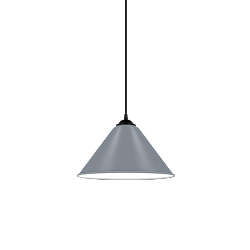 Cone Hanging Light Modern Metal 1 Light Pink/Yellow/Green Pendant Light, 12"/14"/16" Dia Clearhalo 'Ceiling Lights' 'Modern Pendants' 'Modern' 'Pendant Lights' 'Pendants' Lighting' 176659