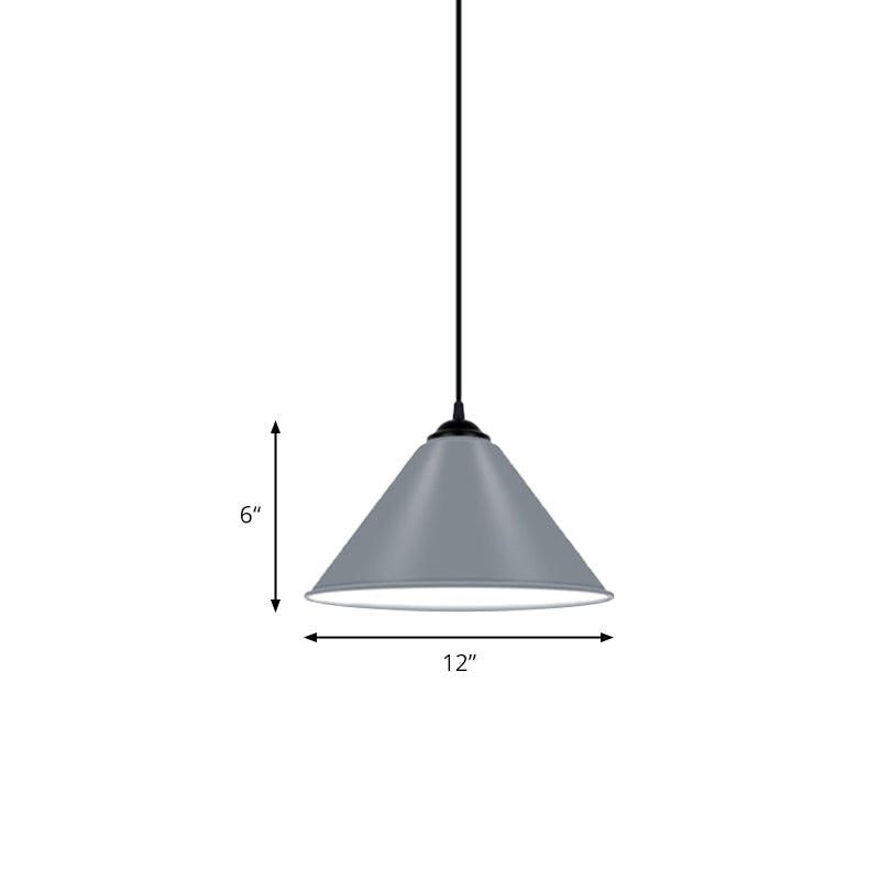 Cone Hanging Light Modern Metal 1 Light Pink/Yellow/Green Pendant Light, 12"/14"/16" Dia Clearhalo 'Ceiling Lights' 'Modern Pendants' 'Modern' 'Pendant Lights' 'Pendants' Lighting' 176660