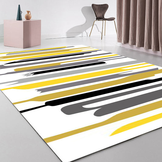 Unique Abstract Rug Yellow Multicolor Modernist Rug Polyester Washable Pet Friendly Anti-Slip Carpet for Living Room White Clearhalo 'Area Rug' 'Modern' 'Rugs' Rug' 1766734