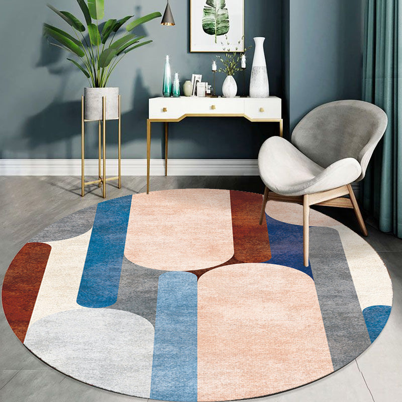 Creative Multicolor Modernism Rug Polyester Colorblock Rug Washable Pet Friendly Non-Slip Carpet for Living Room Pink Clearhalo 'Area Rug' 'Modern' 'Rugs' Rug' 1766764