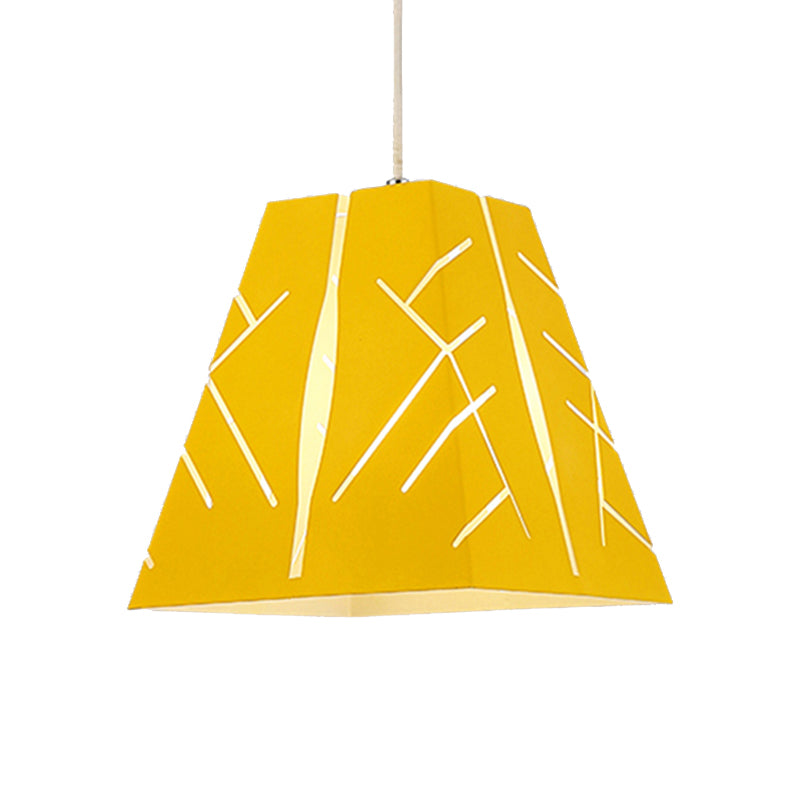 Pink/Yellow/Blue Tapered Hanging Lighting Modern 1 Light Metal Pendant Ceiling Light Clearhalo 'Ceiling Lights' 'Modern Pendants' 'Modern' 'Pendant Lights' 'Pendants' Lighting' 176682