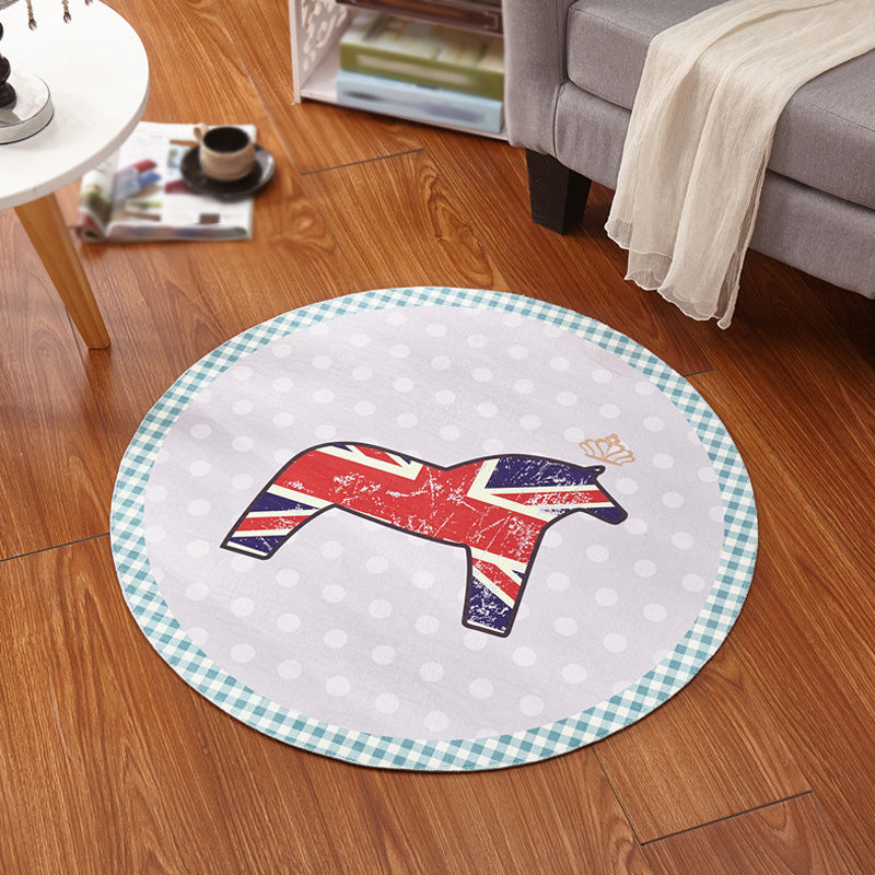 Multicolor Animal Pattern Rug Polyester Kids Rug Washable Anti-Slip Pet Friendly Area Rug for Children's Room Red Clearhalo 'Area Rug' 'Rug' 1766836