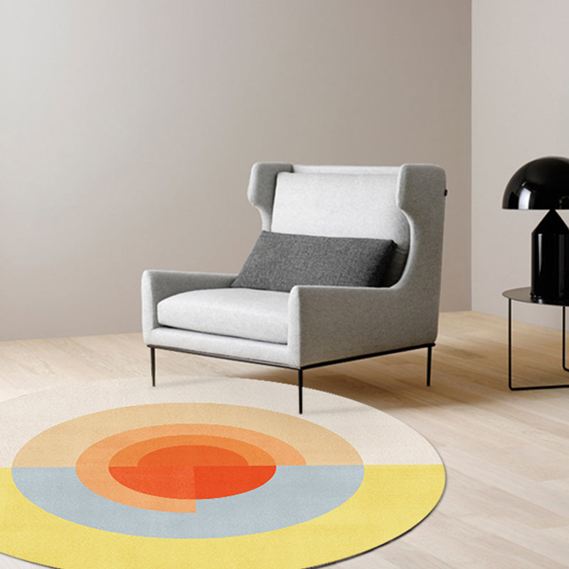 Multicolor Colorblock Circles Pattern Rug Polyester Modern Rug Washable Anti-Slip Pet Friendly Area Rug for Living Room Yellow Clearhalo 'Area Rug' 'Modern' 'Rugs' Rug' 1766870