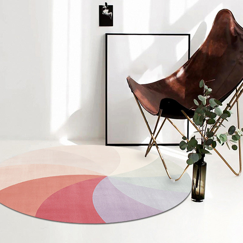 Multicolor Colorblock Circles Pattern Rug Polyester Modern Rug Washable Anti-Slip Pet Friendly Area Rug for Living Room Pink Clearhalo 'Area Rug' 'Modern' 'Rugs' Rug' 1766878