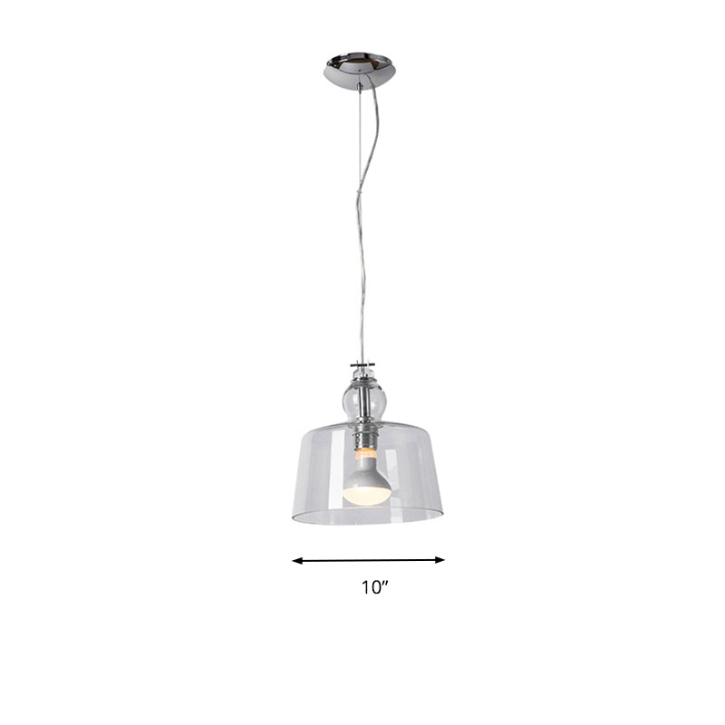 Modern 1 Light Pendant Light with Clear Glass Shade Chrome Upside-Down Trifle Bowl Hanging Lamp Fixture Clearhalo 'Ceiling Lights' 'Glass shade' 'Glass' 'Modern Pendants' 'Modern' 'Pendant Lights' 'Pendants' Lighting' 176741