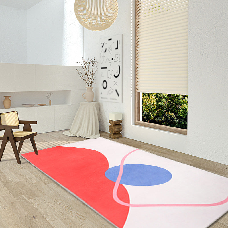 Funky Multicolor Modernism Rug Polyester Colorblock Rug Washable Pet Friendly Non-Slip Carpet for Living Room Rose Red Clearhalo 'Area Rug' 'Modern' 'Rugs' Rug' 1767594