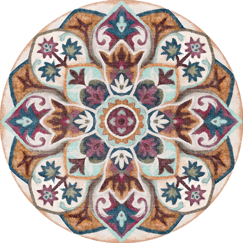 Stylish Tribal Flower Pattern Rug Multicolor Moroccan Rug Polyester Pet Friendly Non-Slip Backing Washable Area Rug for Living Room Clearhalo 'Area Rug' 'Moroccan' 'Rugs' Rug' 1767642