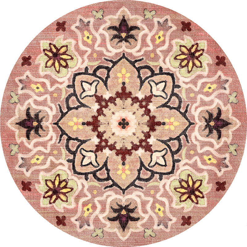 Stylish Tribal Flower Pattern Rug Multicolor Moroccan Rug Polyester Pet Friendly Non-Slip Backing Washable Area Rug for Living Room Clearhalo 'Area Rug' 'Moroccan' 'Rugs' Rug' 1767656