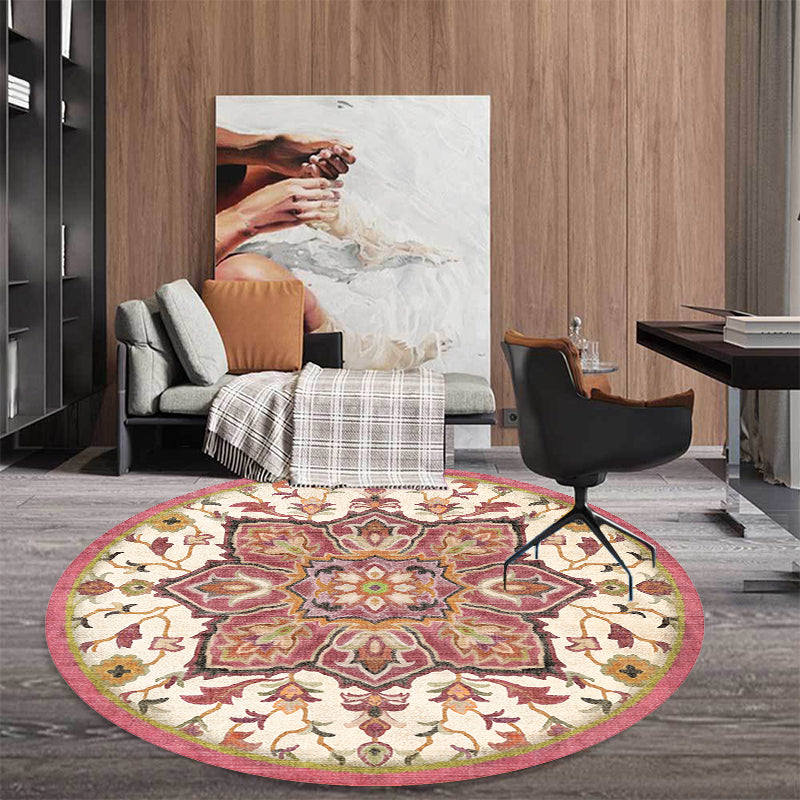 Stylish Tribal Flower Pattern Rug Multicolor Moroccan Rug Polyester Pet Friendly Non-Slip Backing Washable Area Rug for Living Room Clearhalo 'Area Rug' 'Moroccan' 'Rugs' Rug' 1767658