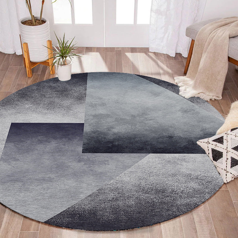 Modernism Ombre Pattern Rug with Stripe Grey Multicolor Polyester Rug Non-Slip Backing Washable Pet Friendly Carpet for Bedroom Grey Clearhalo 'Area Rug' 'Modern' 'Rugs' Rug' 1767675