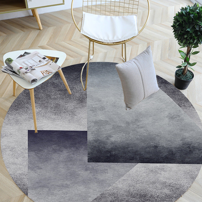 Modernism Ombre Pattern Rug with Stripe Grey Multicolor Polyester Rug Non-Slip Backing Washable Pet Friendly Carpet for Bedroom Clearhalo 'Area Rug' 'Modern' 'Rugs' Rug' 1767676