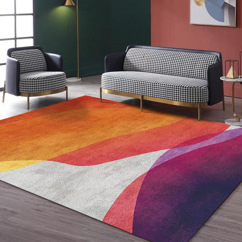 Colorblock Rug Polyester Modernism Rug Washable Anti-Slip Pet Friendly Area Rug for Living Room Red Clearhalo 'Area Rug' 'Modern' 'Rugs' Rug' 1767739