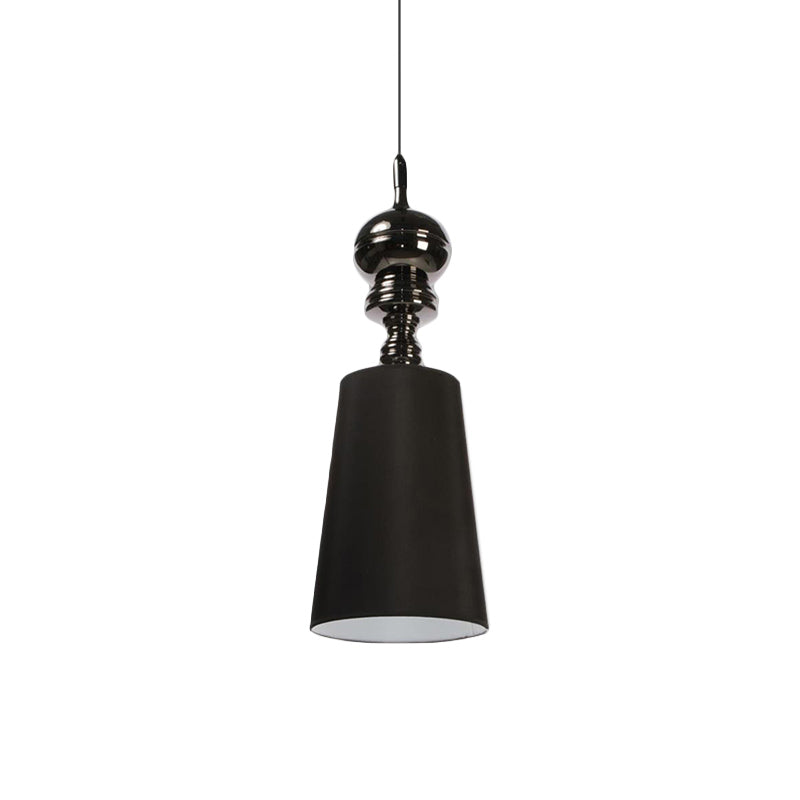 6"/8"/10" Dia Tapered Suspension Pendant Nordic Fabric Black/White LED Hanging Pendant Lamp Clearhalo 'Ceiling Lights' 'Modern Pendants' 'Modern' 'Pendant Lights' 'Pendants' Lighting' 176777