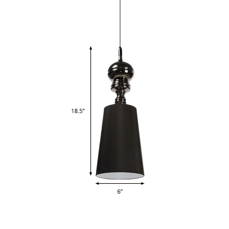 6"/8"/10" Dia Tapered Suspension Pendant Nordic Fabric Black/White LED Hanging Pendant Lamp Clearhalo 'Ceiling Lights' 'Modern Pendants' 'Modern' 'Pendant Lights' 'Pendants' Lighting' 176778