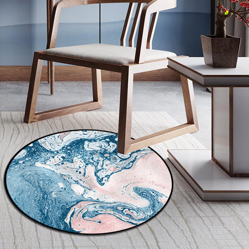 Funky Watercolor Pattern Rug Blue and Pink Contemporary Rug Polyester Non-Slip Backing Washable Area Rug for Living Room Pink Clearhalo 'Area Rug' 'Modern' 'Rugs' Rug' 1767789