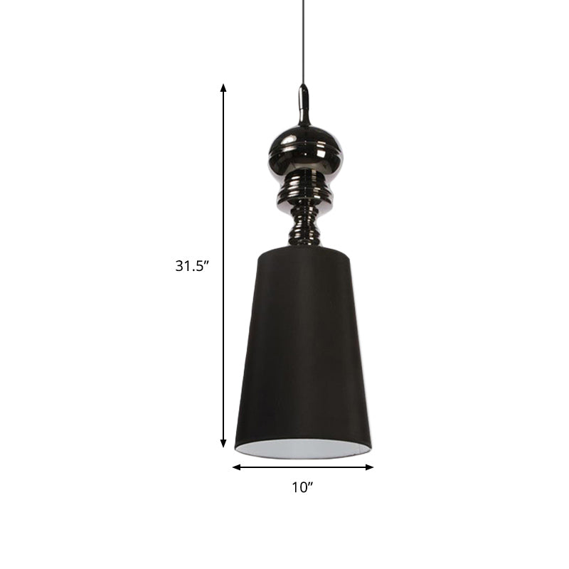 6"/8"/10" Dia Tapered Suspension Pendant Nordic Fabric Black/White LED Hanging Pendant Lamp Clearhalo 'Ceiling Lights' 'Modern Pendants' 'Modern' 'Pendant Lights' 'Pendants' Lighting' 176780