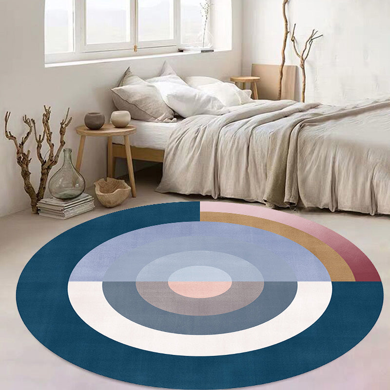 Modernist Concentric Circles Pattern Rug Multicolor Polyester Rug Non-Slip Backing Washable Pet Friendly Carpet for Bedroom Clearhalo 'Area Rug' 'Modern' 'Rugs' Rug' 1767828