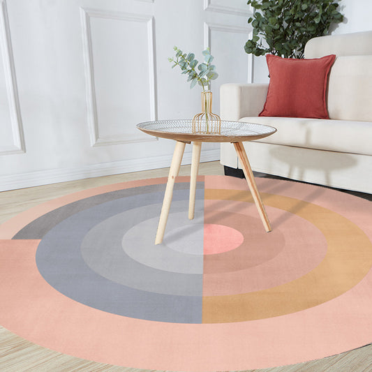 Modernist Concentric Circles Pattern Rug Multicolor Polyester Rug Non-Slip Backing Washable Pet Friendly Carpet for Bedroom Yellow-Red Clearhalo 'Area Rug' 'Modern' 'Rugs' Rug' 1767838