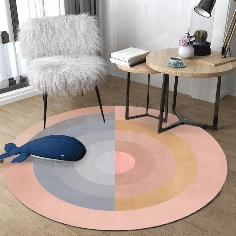 Modernist Concentric Circles Pattern Rug Multicolor Polyester Rug Non-Slip Backing Washable Pet Friendly Carpet for Bedroom Clearhalo 'Area Rug' 'Modern' 'Rugs' Rug' 1767839