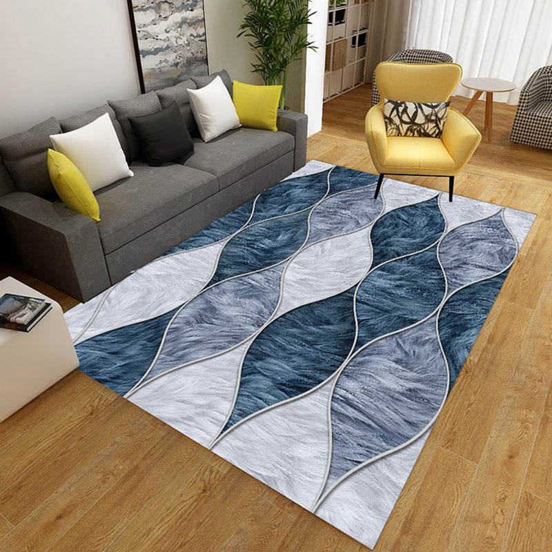 Stylish Abstract Rug Multicolor Novelty Rug Polyester Washable Anti-Slip Carpet for Living Room Dark Blue Clearhalo 'Area Rug' 'Modern' 'Rugs' Rug' 1767933