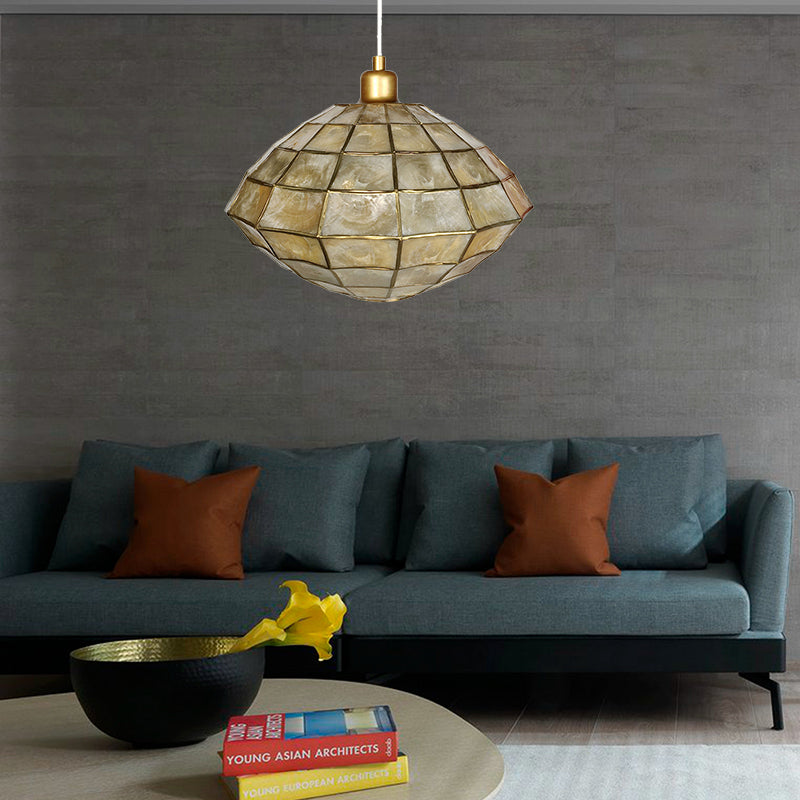 Gold Oval/Globe Ceiling Pendant Light Modernism 1 Light Shell Hanging Lamp Kit for Living Room Gold B Clearhalo 'Ceiling Lights' 'Modern Pendants' 'Modern' 'Pendant Lights' 'Pendants' Lighting' 176794