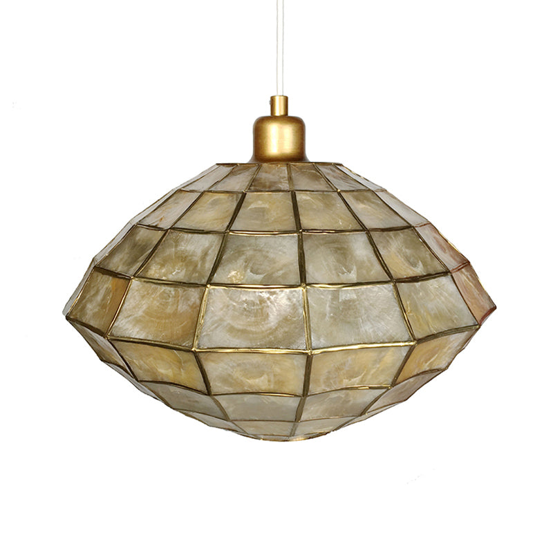 Gold Oval/Globe Ceiling Pendant Light Modernism 1 Light Shell Hanging Lamp Kit for Living Room Clearhalo 'Ceiling Lights' 'Modern Pendants' 'Modern' 'Pendant Lights' 'Pendants' Lighting' 176796