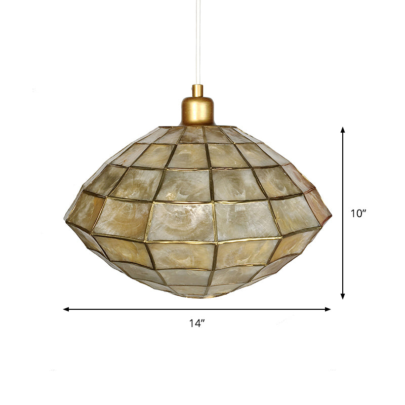 Gold Oval/Globe Ceiling Pendant Light Modernism 1 Light Shell Hanging Lamp Kit for Living Room Clearhalo 'Ceiling Lights' 'Modern Pendants' 'Modern' 'Pendant Lights' 'Pendants' Lighting' 176797