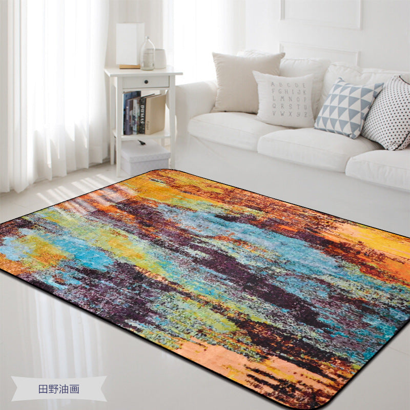 Industrial Abstract Rug Multicolor Polyester Rug Washable Pet Friendly Non-Slip Area Rug for Living Room Yellow-Red Clearhalo 'Area Rug' 'Modern' 'Rugs' Rug' 1768013